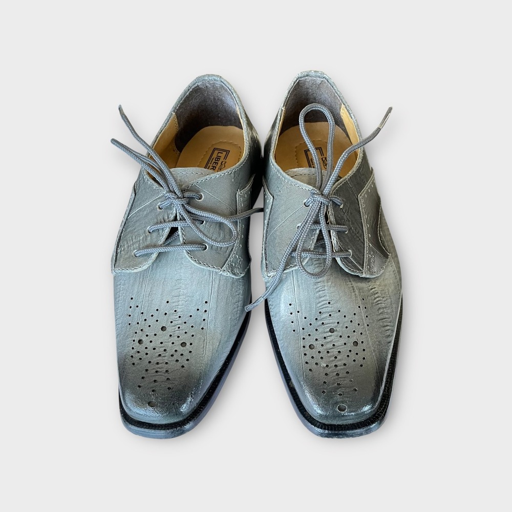 Liberty Youth Boys Dress Shoes Oxfords Brogue Perforated Leather Upper Size 1 - Picture 3 of 8